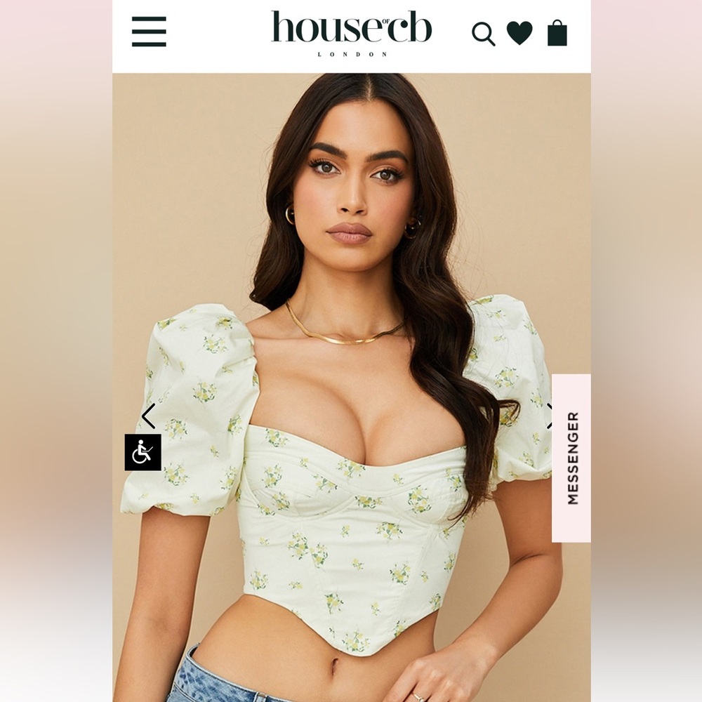 House of CB Tabitha Floral Puff Sleeve Corset